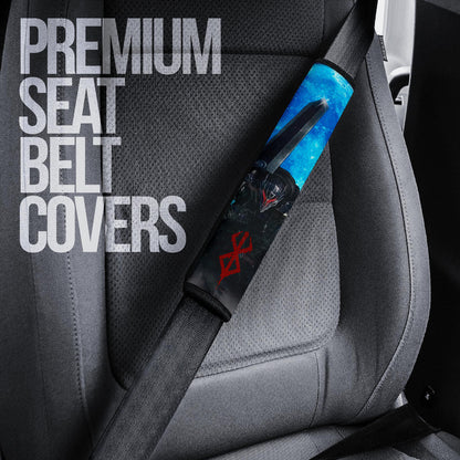 Berserk Anime Seat Belt Covers - Guts Armor Armadura Sitting On Cliff Full Blue Moon Belt Covers