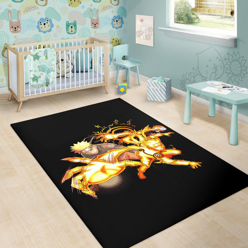 Naruto Anime Area Rug - Naruto Fighting Bijuu Mode Eight Trigram Seal Rugs Home Decor