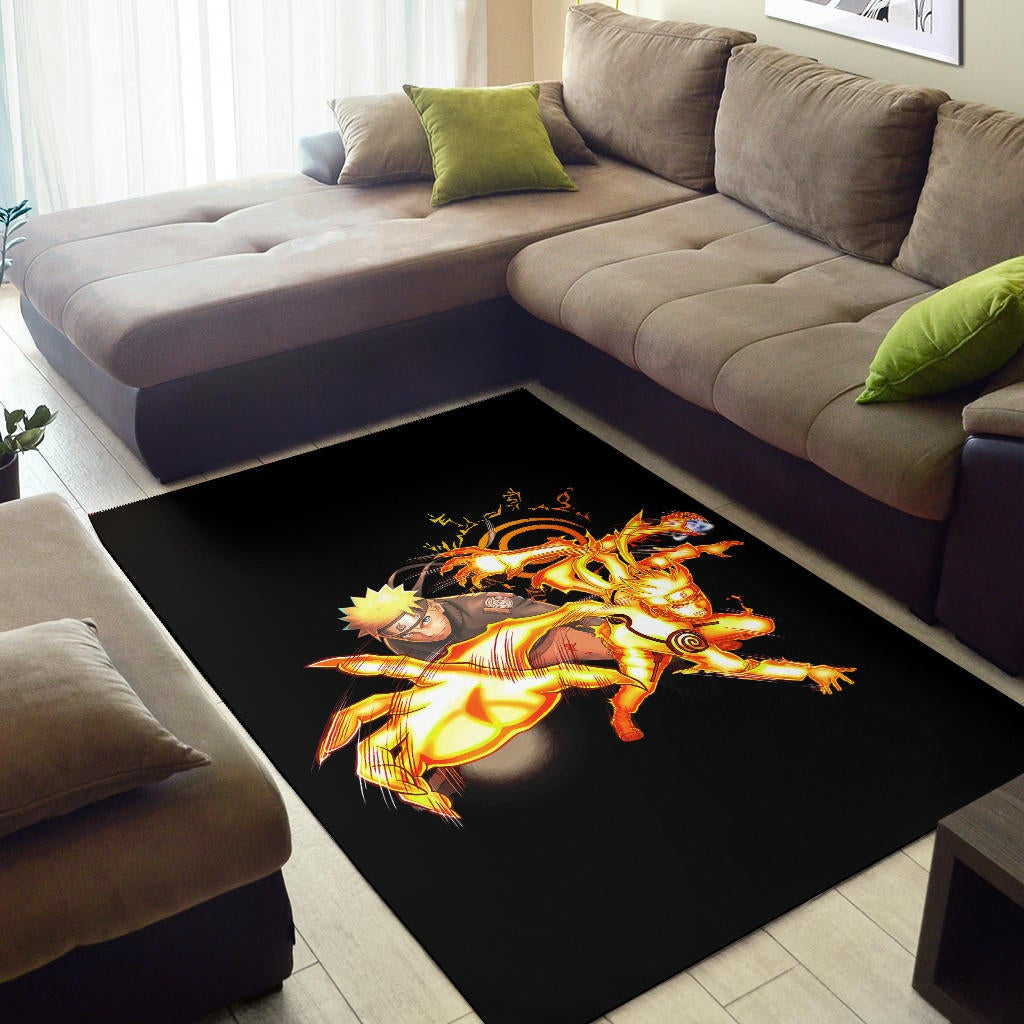 Naruto Anime Area Rug - Naruto Fighting Bijuu Mode Eight Trigram Seal Rugs Home Decor