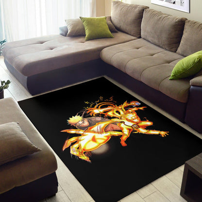 Naruto Anime Area Rug - Naruto Fighting Bijuu Mode Eight Trigram Seal Rugs Home Decor