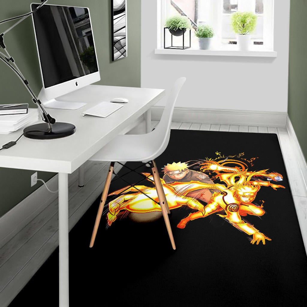 Naruto Anime Area Rug - Naruto Fighting Bijuu Mode Eight Trigram Seal Rugs Home Decor