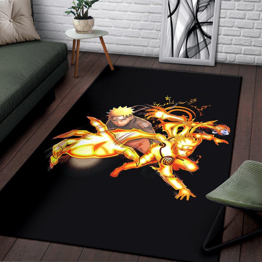 Naruto Anime Area Rug - Naruto Fighting Bijuu Mode Eight Trigram Seal Rugs Home Decor