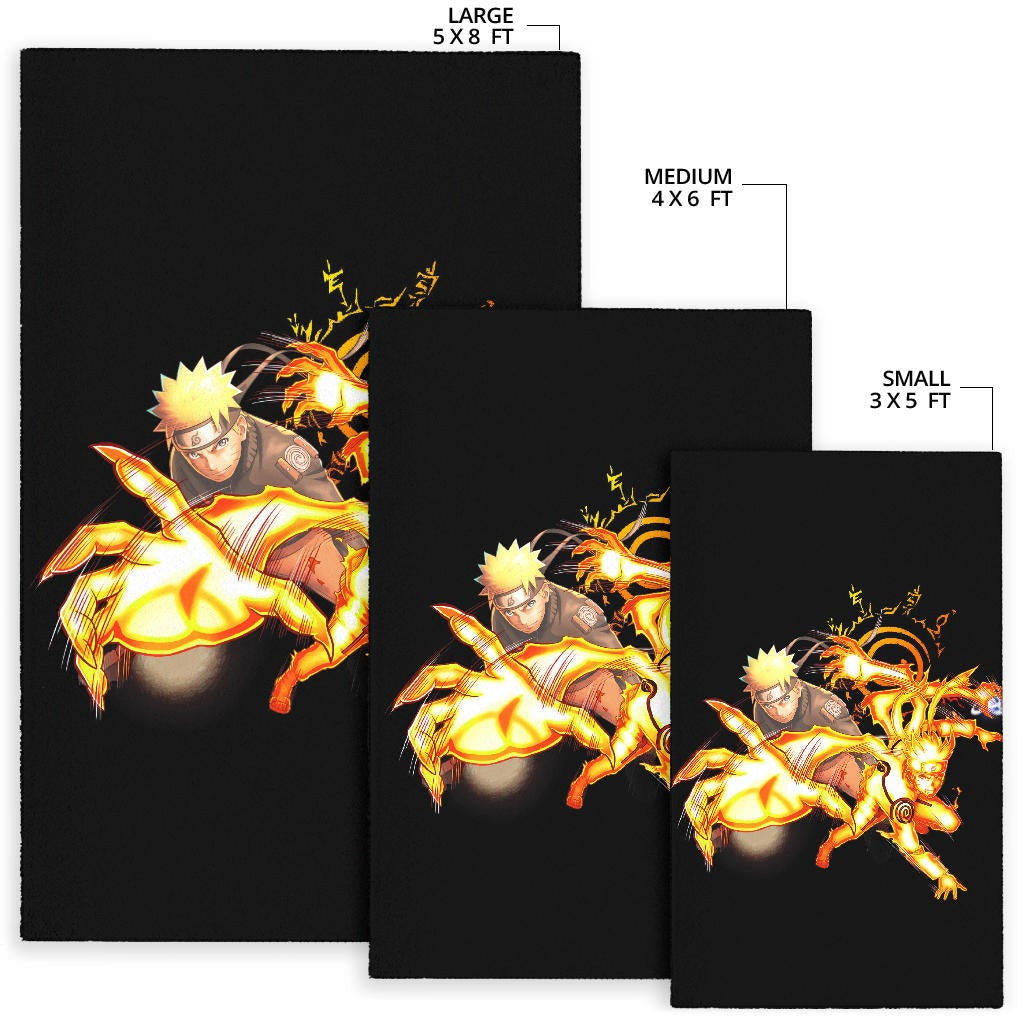 Naruto Anime Area Rug - Naruto Fighting Bijuu Mode Eight Trigram Seal Rugs Home Decor