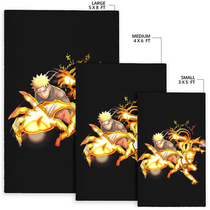 Naruto Anime Area Rug - Naruto Fighting Bijuu Mode Eight Trigram Seal Rugs Home Decor