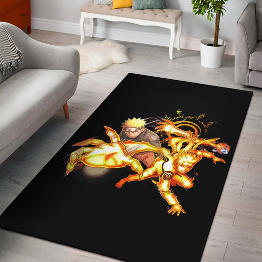 Naruto Anime Area Rug - Naruto Fighting Bijuu Mode Eight Trigram Seal Rugs Home Decor