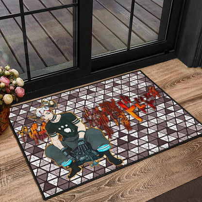 Fire Force Anime Door Mat Vulcan Joseph Machine Engineer Paw On Shirt Door Mat Home Decor