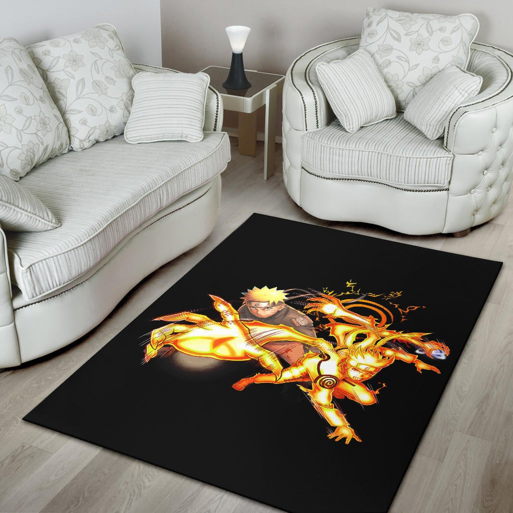 Naruto Anime Area Rug - Naruto Fighting Bijuu Mode Eight Trigram Seal Rugs Home Decor