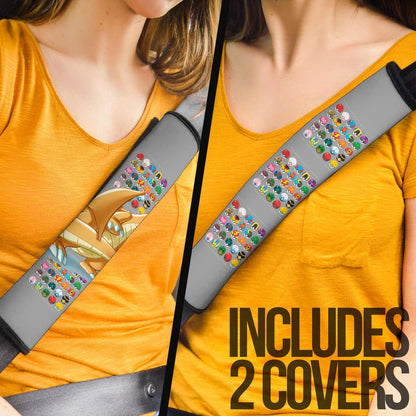 Pokemon Anime Seat Belt Covers Dragonite Render With Colorful Pokeballs Belt Covers
