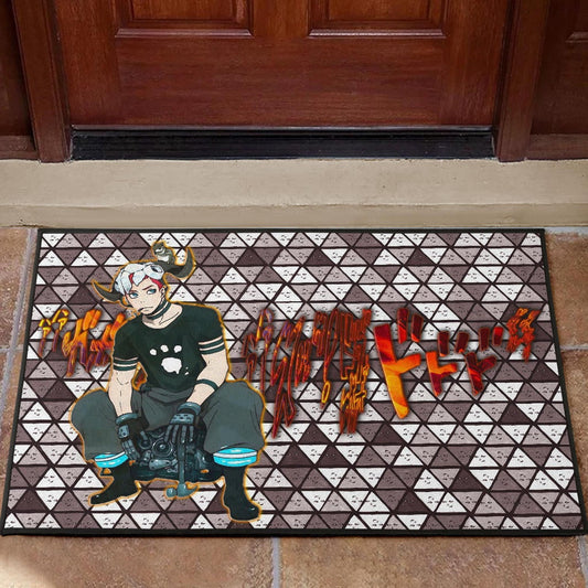 Fire Force Anime Door Mat Vulcan Joseph Machine Engineer Paw On Shirt Door Mat Home Decor