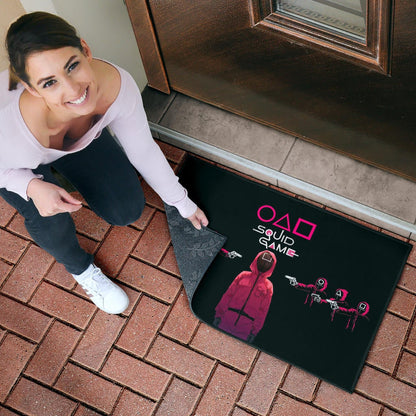 Squid Game Movie Door Mat Squid Worker Spy Attacked By Others Artwork Door Mat Home Decor