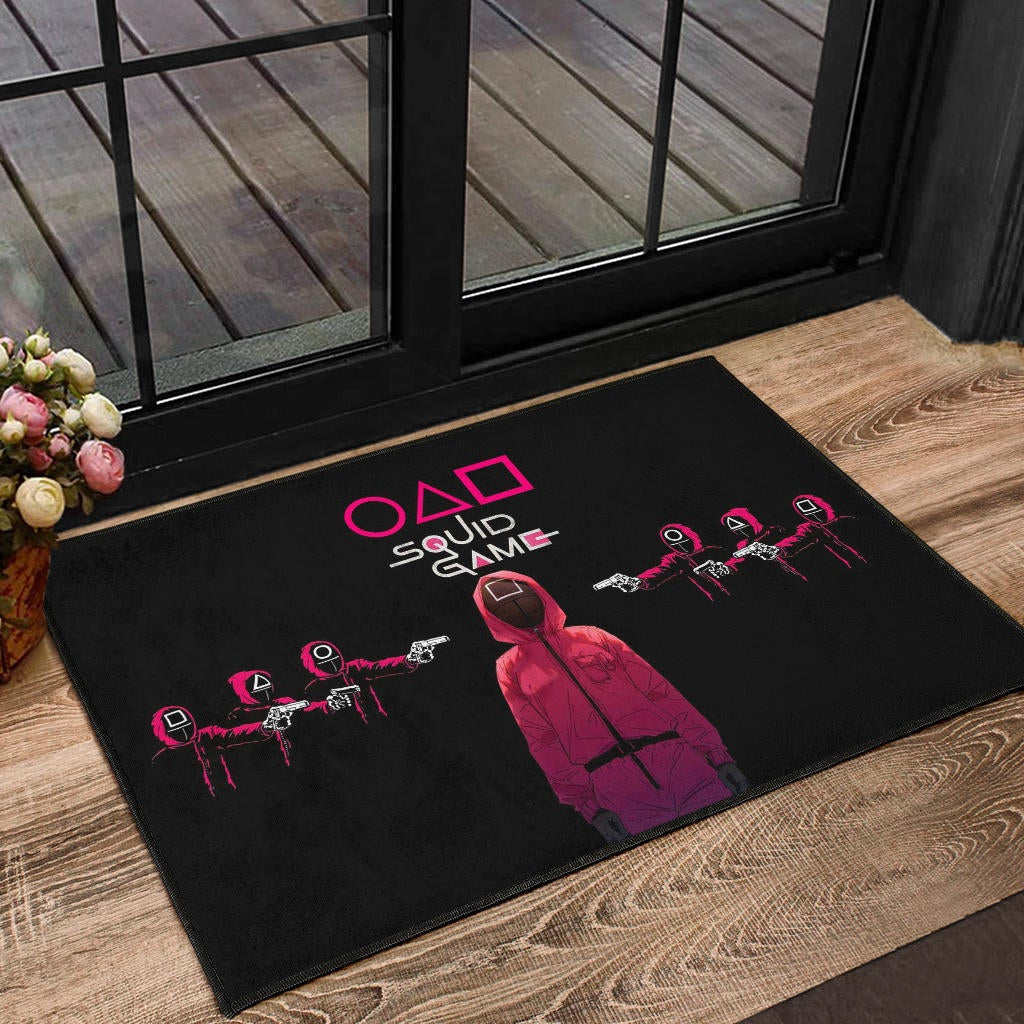 Squid Game Movie Door Mat Squid Worker Spy Attacked By Others Artwork Door Mat Home Decor