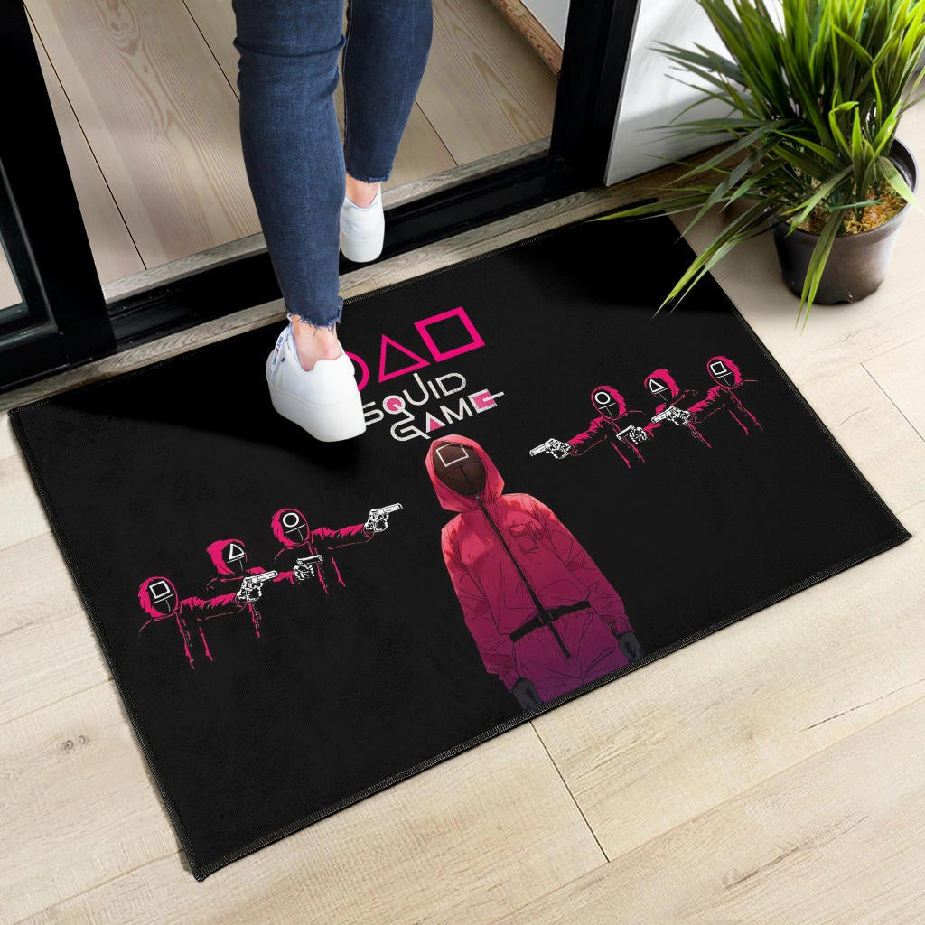 Squid Game Movie Door Mat Squid Worker Spy Attacked By Others Artwork Door Mat Home Decor