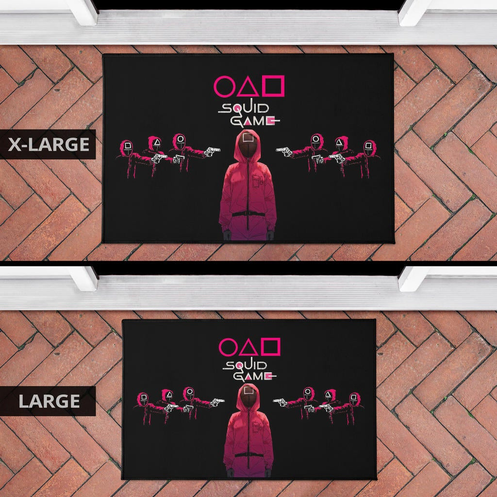 Squid Game Movie Door Mat Squid Worker Spy Attacked By Others Artwork Door Mat Home Decor
