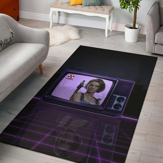 Resident Evil Game Area Rug - Jill Valentine Appear On TV Rugs Home Decor