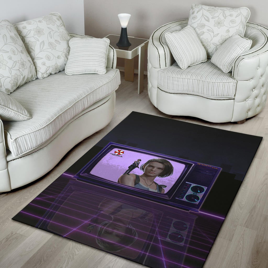 Resident Evil Game Area Rug - Jill Valentine Appear On TV Rugs Home Decor