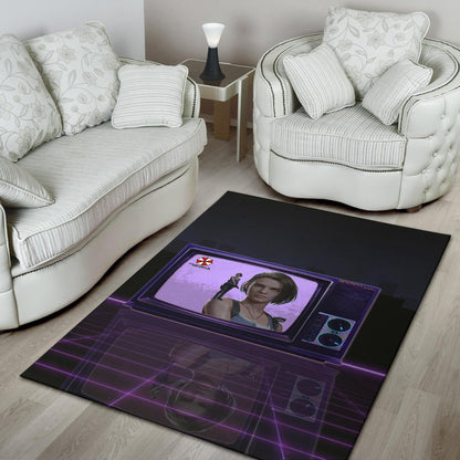 Resident Evil Game Area Rug - Jill Valentine Appear On TV Rugs Home Decor