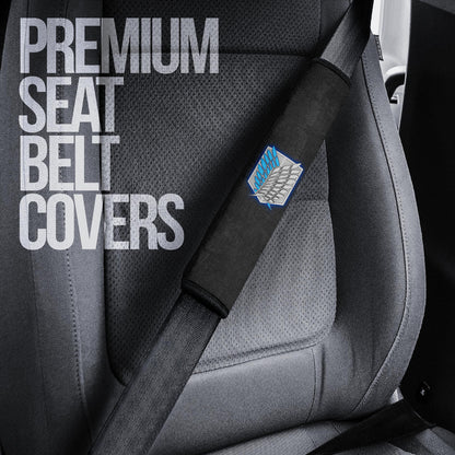 Attack On Titan Anime Seat Belt Covers AOT Angry Levi Ackerman Fighting Dark Smoking Grey Belt Covers
