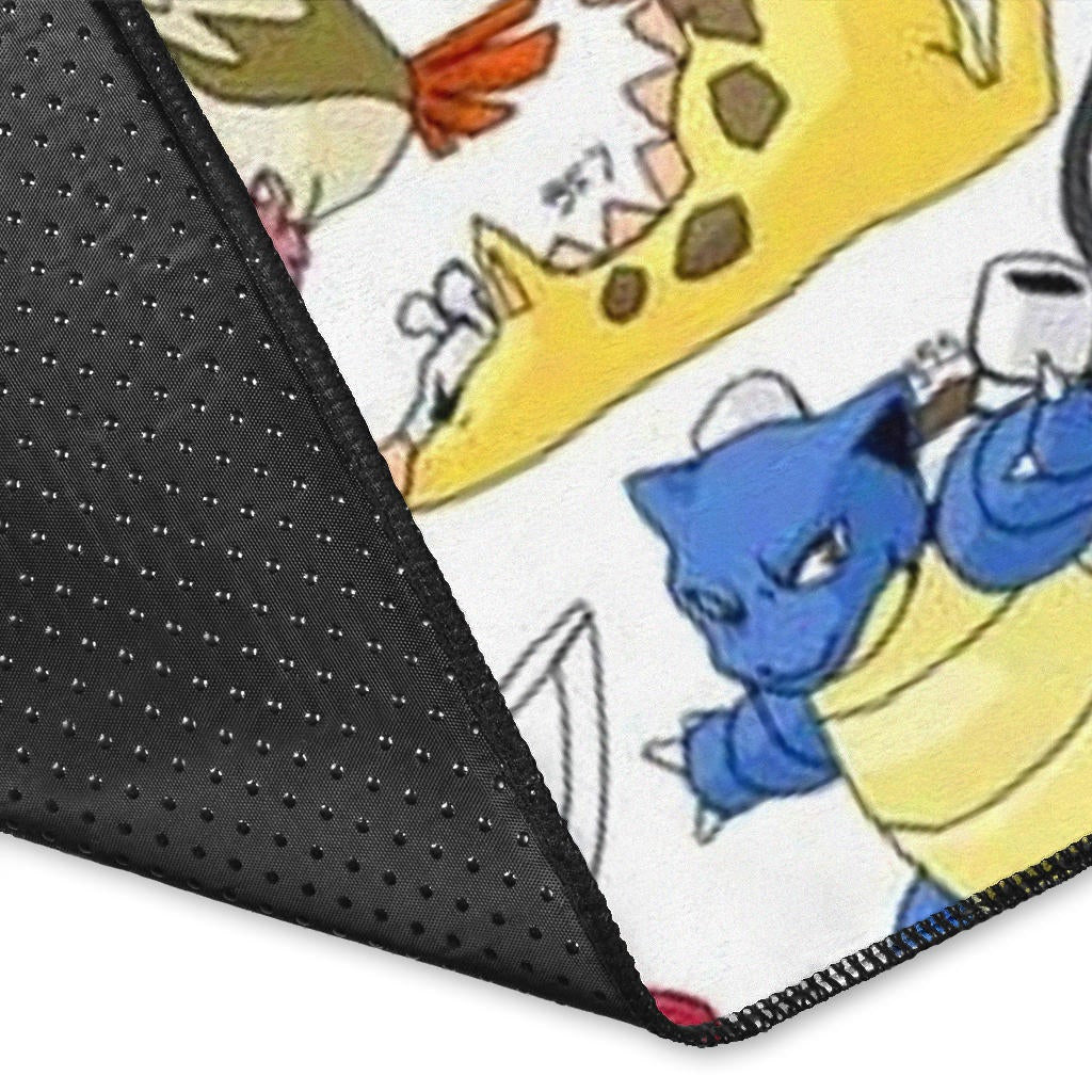Pokemon Anime Area Rug - Charizard Flame Dragon Tiny Pokemon Patterns Background Rugs Home Decor