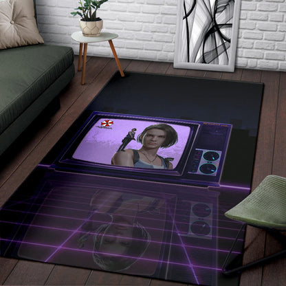 Resident Evil Game Area Rug - Jill Valentine Appear On TV Rugs Home Decor