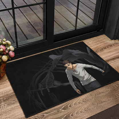 Attack On Titan Anime Door Mat - Eren Take Off Cloak Monster Skeleton Door Mat Home Decor