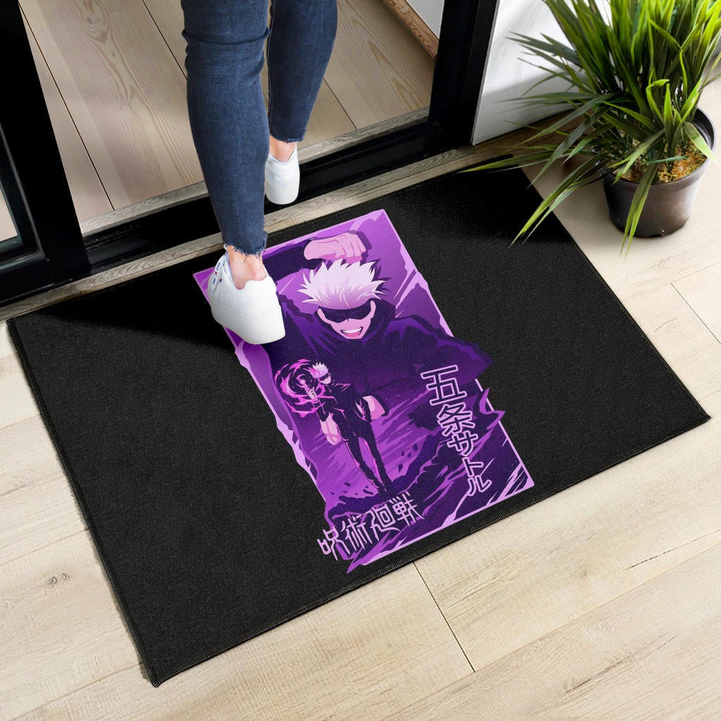 Jujutsu Kaisen Anime Door Mat Smiling Satoru Gojo Purple Power Door Mat Home Decor