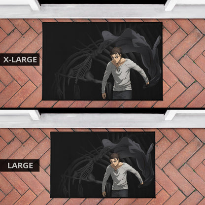 Attack On Titan Anime Door Mat - Eren Take Off Cloak Monster Skeleton Door Mat Home Decor
