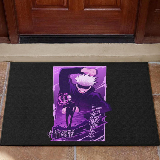 Jujutsu Kaisen Anime Door Mat Smiling Satoru Gojo Purple Power Door Mat Home Decor