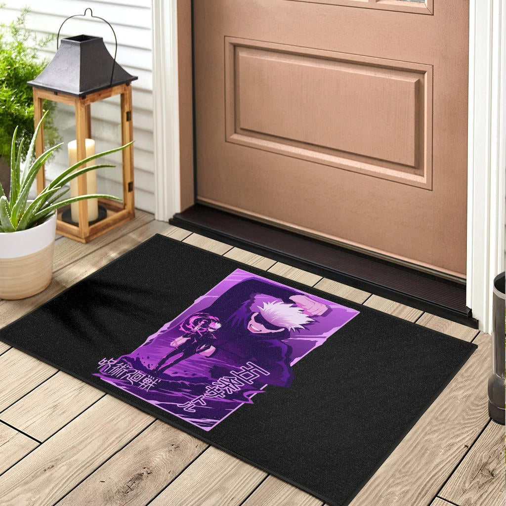 Jujutsu Kaisen Anime Door Mat Smiling Satoru Gojo Purple Power Door Mat Home Decor