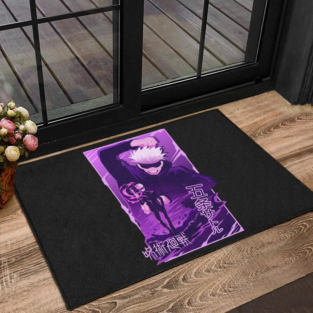 Jujutsu Kaisen Anime Door Mat Smiling Satoru Gojo Purple Power Door Mat Home Decor