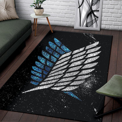 Attack On Titan Anime Area Rug - Blink Wings Of Freedom Symbol Galaxy Rugs Home Decor