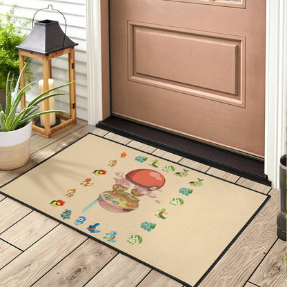 Pokemon Anime Door Mat Pokeball Opening Chibi Tiny Pokemon World Door Mat Home Decor