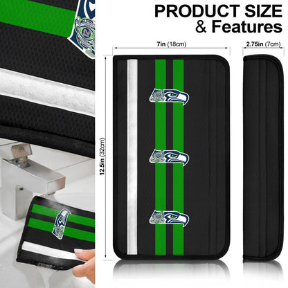 American Football Team Seat Belt Covers - Seattle Seahawks Face Incredible Lines Belt Covers