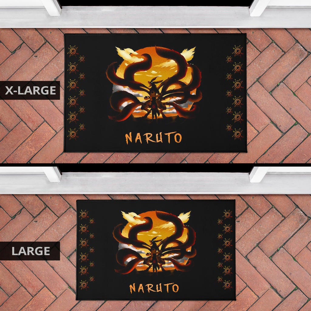 Naruto Anime Door Mat - Naruto Eight Trigram Seal With Kyuubi Nine Tails Door Mat Home Decor