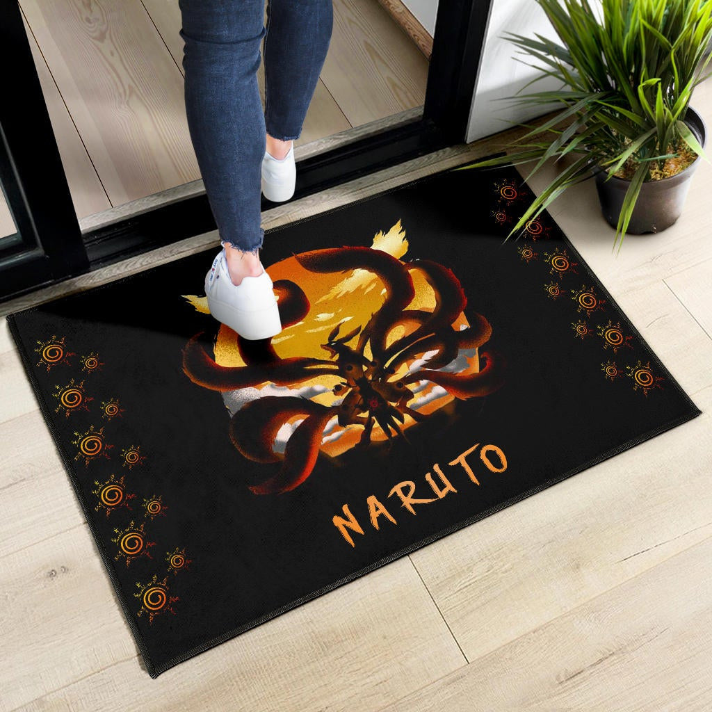 Naruto Anime Door Mat - Naruto Eight Trigram Seal With Kyuubi Nine Tails Door Mat Home Decor