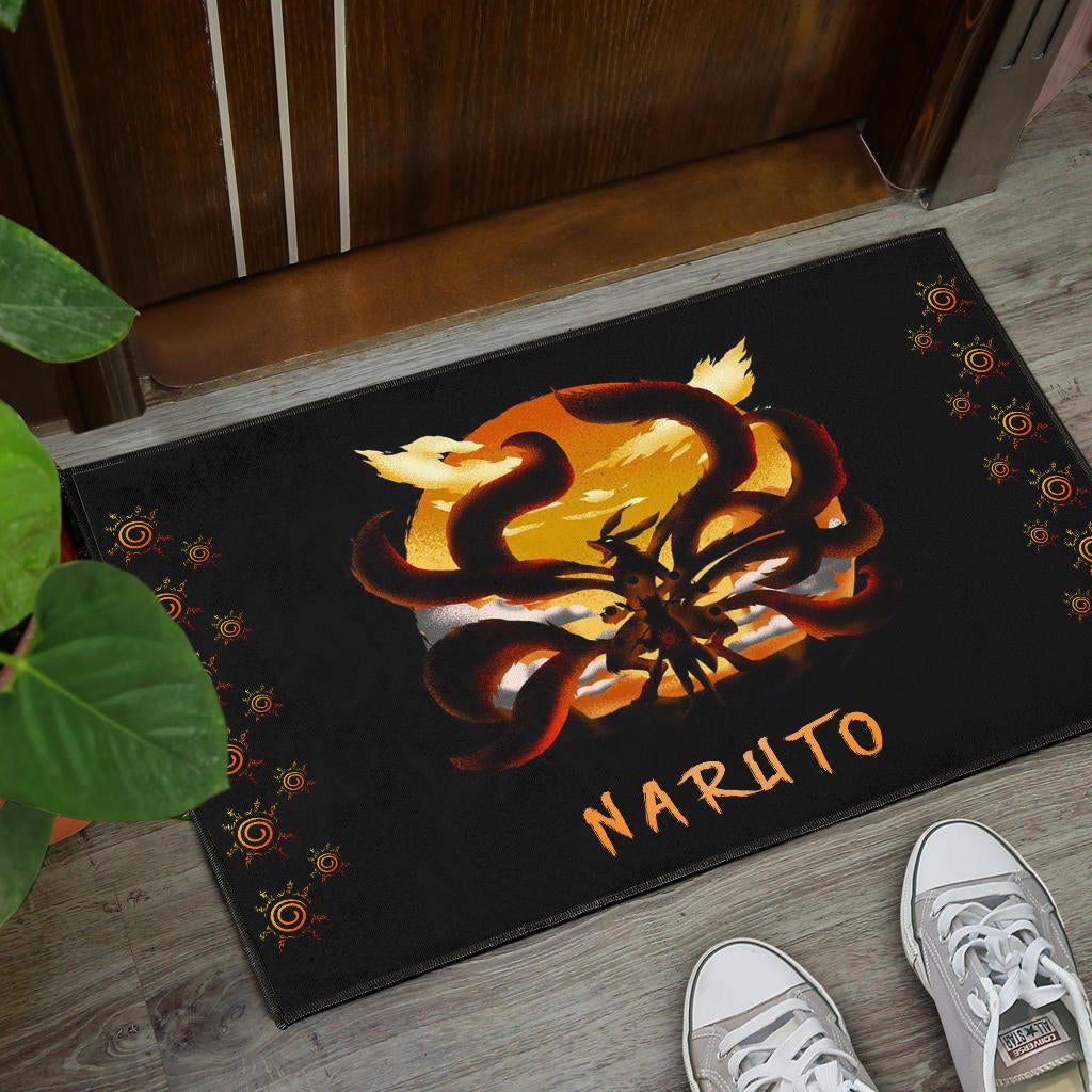 Naruto Anime Door Mat - Naruto Eight Trigram Seal With Kyuubi Nine Tails Door Mat Home Decor
