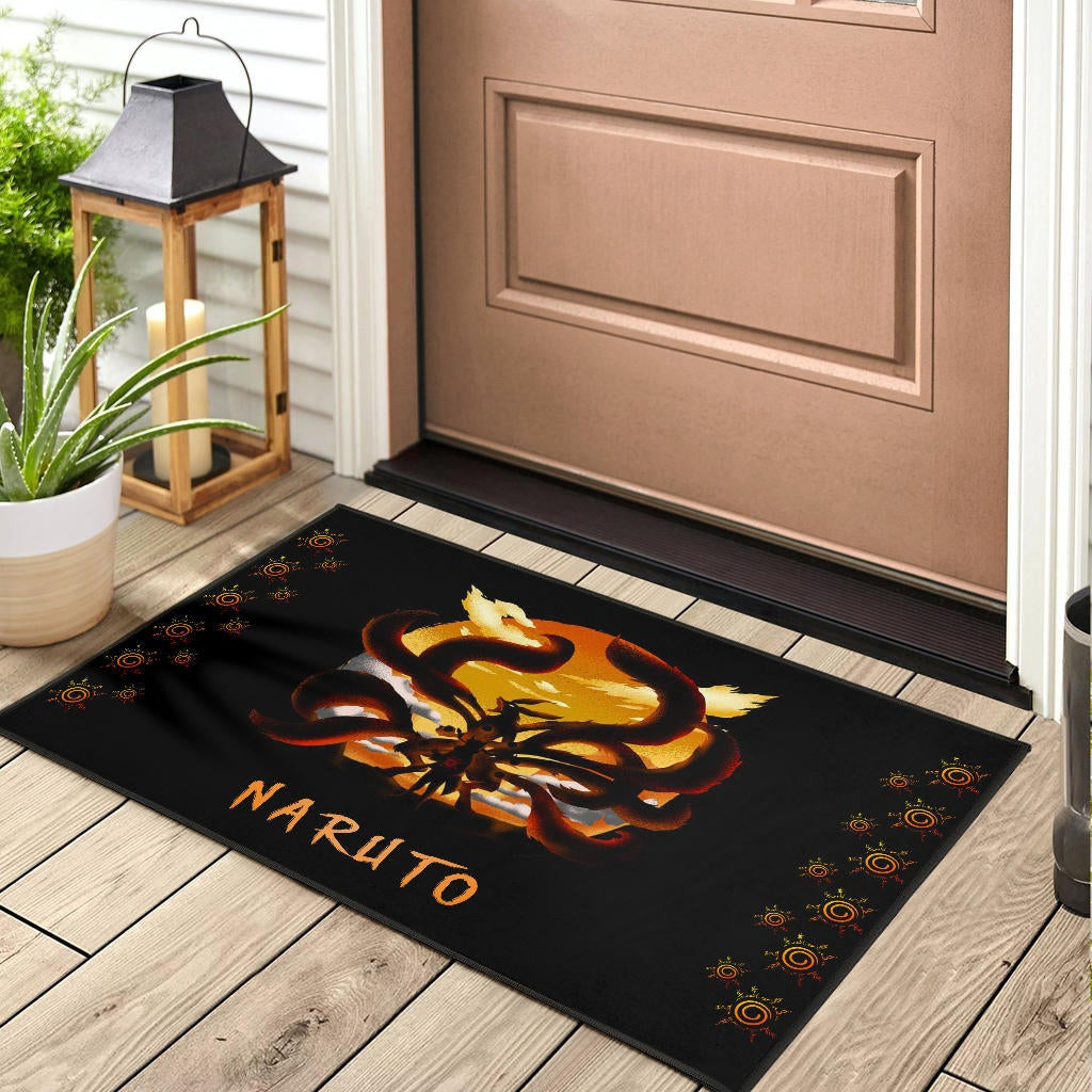 Naruto Anime Door Mat - Naruto Eight Trigram Seal With Kyuubi Nine Tails Door Mat Home Decor