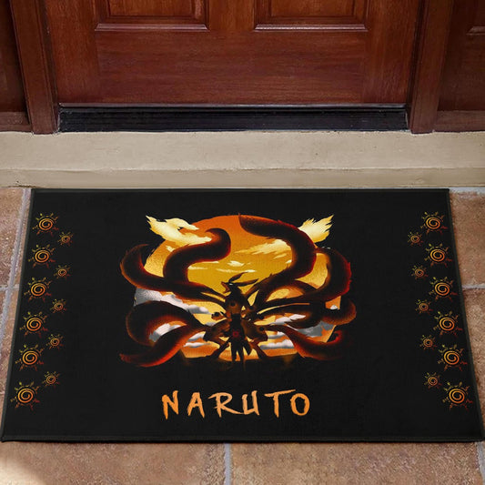 Naruto Anime Door Mat - Naruto Eight Trigram Seal With Kyuubi Nine Tails Door Mat Home Decor