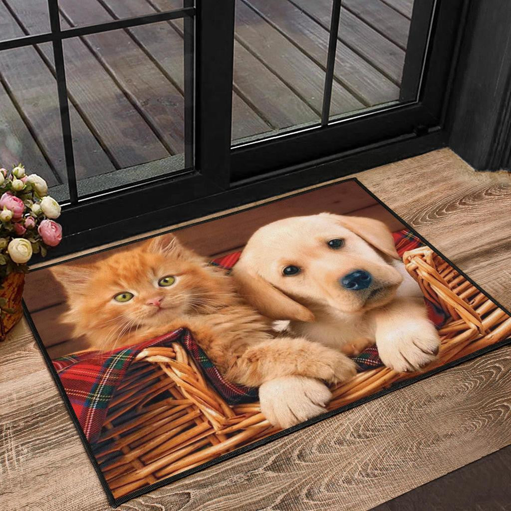 Cute Dog and Cat Door Mats