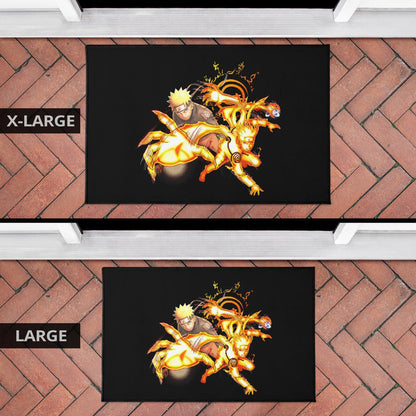 Naruto Anime Door Mat - Naruto Fighting Bijuu Mode Eight Trigram Seal Door Mat Home Decor