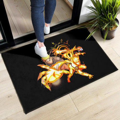 Naruto Anime Door Mat - Naruto Fighting Bijuu Mode Eight Trigram Seal Door Mat Home Decor