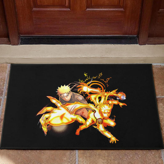 Naruto Anime Door Mat - Naruto Fighting Bijuu Mode Eight Trigram Seal Door Mat Home Decor