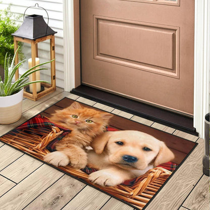 Cute Dog and Cat Door Mats