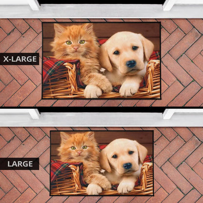 Cute Dog and Cat Door Mats