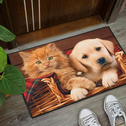 Cute Dog and Cat Door Mats