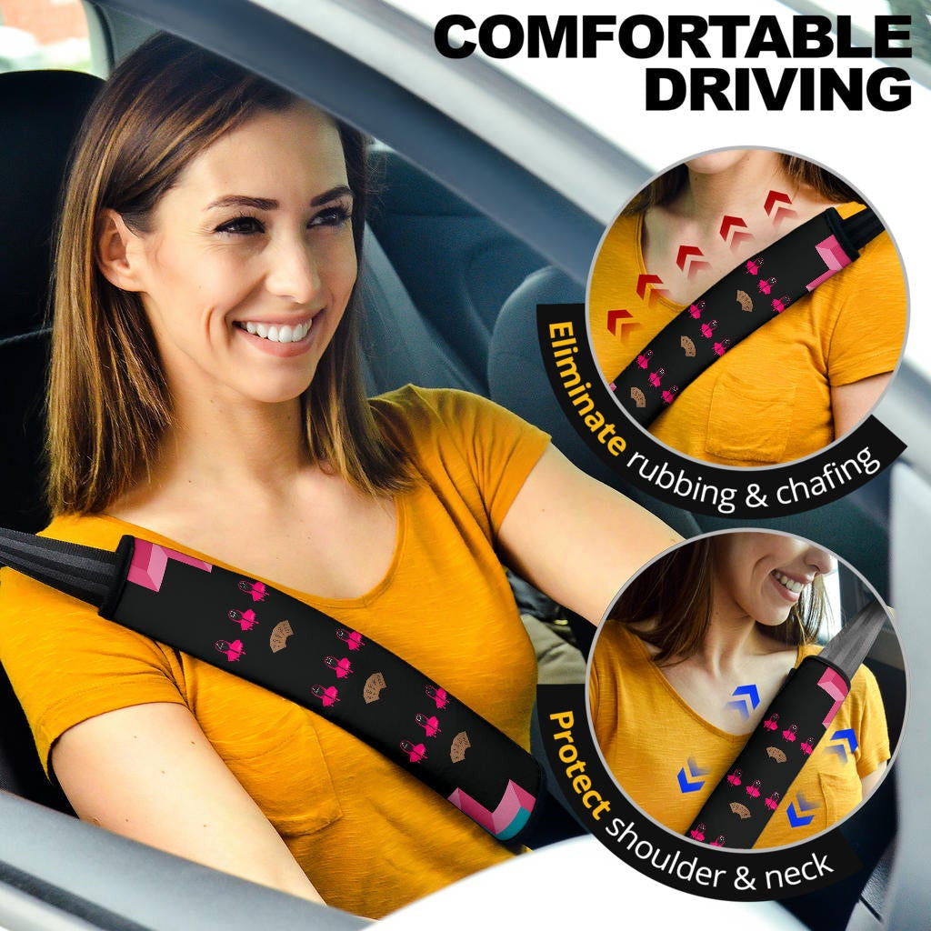 Squid Game Movie Seat Belt Covers - Round Square Triangle Pink Symbol Workers Portrait Belt Covers