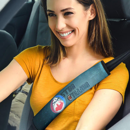 Buffalo Bills American Football Team Seat Belt Covers Red Buffalo In Skull Brain Universe Scale Belt Covers