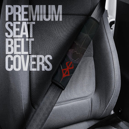 Berserk Anime Seat Belt Covers - Death Reaper Skull Berserk Red Symbol Belt Covers