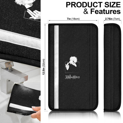 Jujutsu Kaisen Anime Seat Belt Covers - Satoru Gojo Hand Sign Smiling Bad Boy Belt Covers