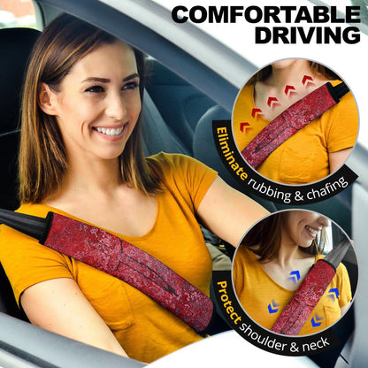 Resident Evil Game Seat Belt Covers - Umbrella Corporation Symbol Bloody Cross Belt Covers