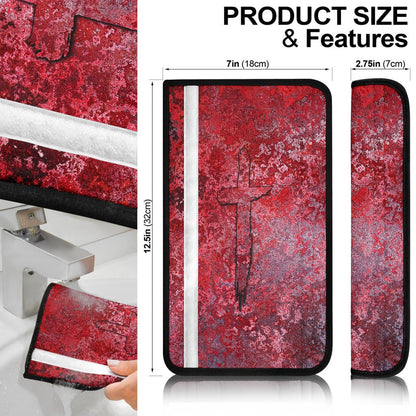 Resident Evil Game Seat Belt Covers - Umbrella Corporation Symbol Bloody Cross Belt Covers